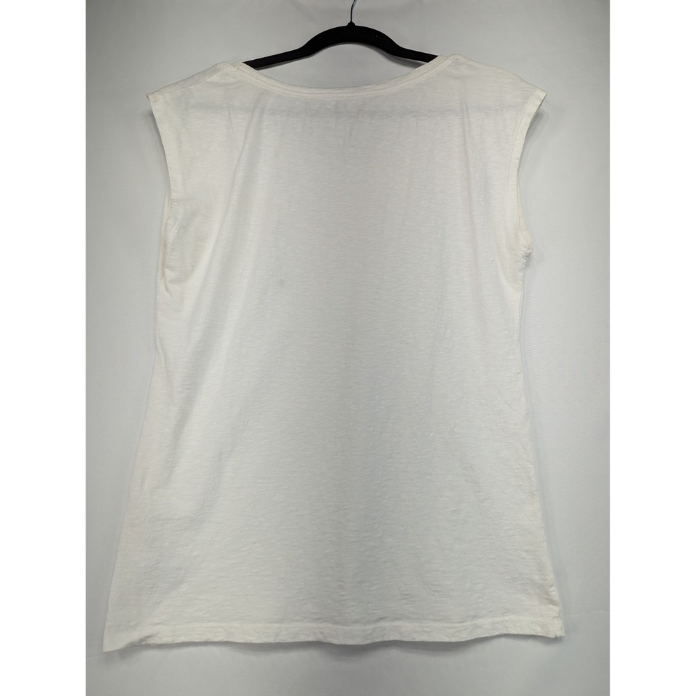 Charter Club White Sleeveless‎ Embellished T Shirt Top Size M - Picture 2 of 8